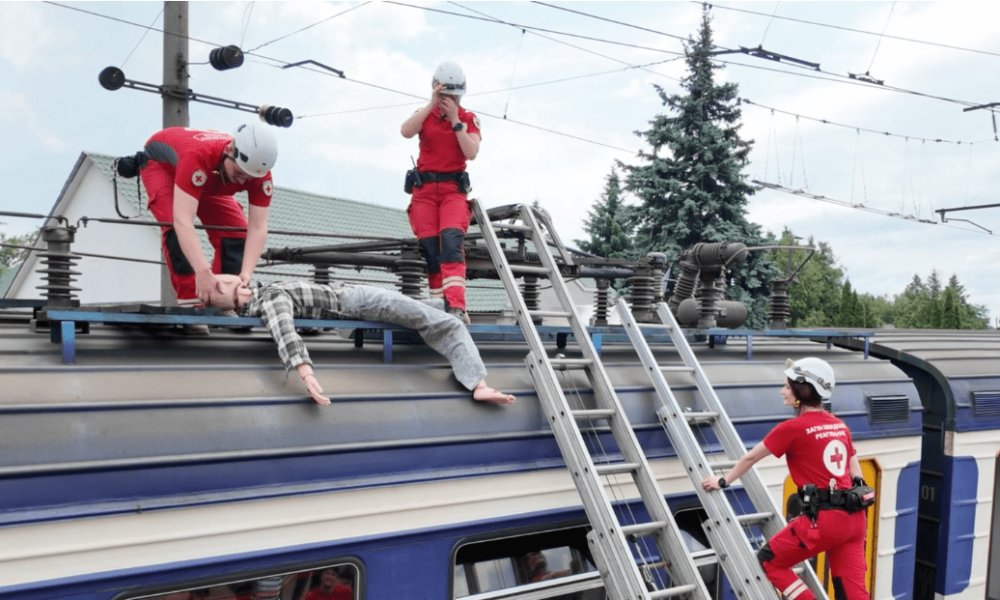 Ukrzaliznytsia conducts educational and rescue exercises for children to enhance railway safety